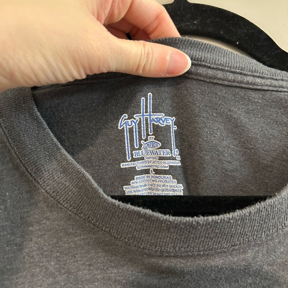 Guy Harvey Charcoal Long Sleeve Men's Tee - Picture 4 of 6